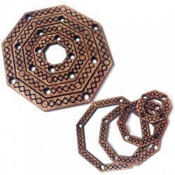 Wooden Pendant Octagon 4 Pieces 50mm