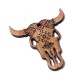 Wooden Pendant Cow's Head Geometric 50x52mm