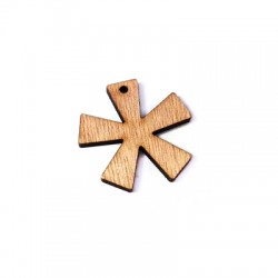 Wooden Pendant Star "*" 36mm