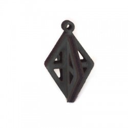 Wooden Pendant Rhombus 3D 40x28mm