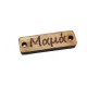 Wooden Connector Rectangular Tag "Μαμά" 28x8mm