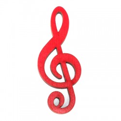 Wooden Pendant G-clef 27x69mm