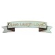 Pendentif Barre en Bois 54x11mm avec phrase "Live Laugh Love"