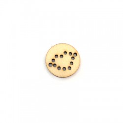Wooden Charm Round Heart Connector 20mm