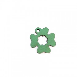 Wooden Charm Four Leaves Clover 19mm