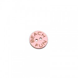 Wooden Pendant Button "BEACH FUN" 18mm