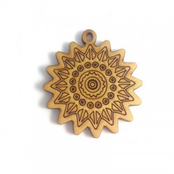 Wooden Pendant Mandala 45mm