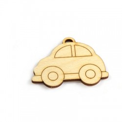 Wooden Pendant Car 40x55mm