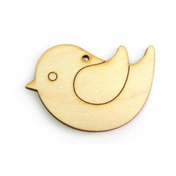 Pendentif oiseau en Bois 43x46mm