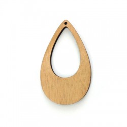 Wooden Pendant Drop 65x39mm