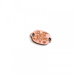 Wooden Tag Pendant "BEST MOM" 14x21mm