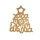 Wooden Lucky Pendant Christmas Tree w/ Wishes & Star 85x71mm