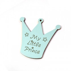 Wooden Pendant Crown "MY LITTLE PRINCE" 65x66mm