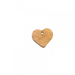 Wooden Charm Heart 21x19mm