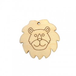 Wooden Pendant Lion 50mm