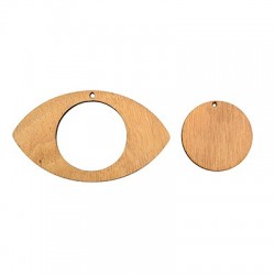 Pendente in Legno Occhio 99x58mm (2pz/Set)