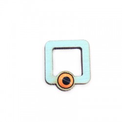 Wooden Connector Square with Enamel Eye