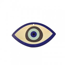 Wooden Pendant Evil Eye 58x102mm