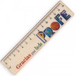 Wooden Ruler 'Gracias por todo Profe' 150x35mm