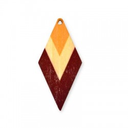 Wooden Painted Pendant Rhombus 62x29mm