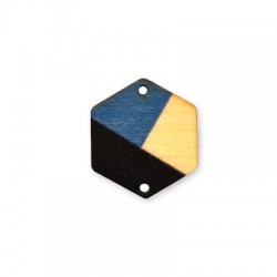 Wooden Painted Connector Hexagon 28x25mm