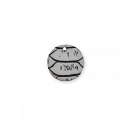 Wooden Painted Charm Round 23mm