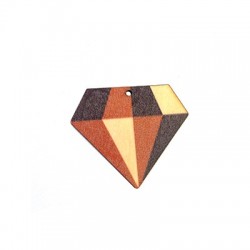 Wooden Pendant Diamond 46x40mm