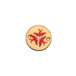 Wooden Connector Round Swallows March 20mm