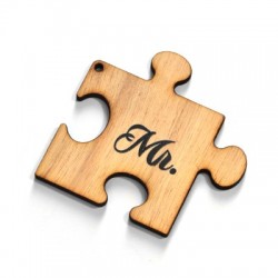 Ciondolo di Legno Puzzle 69x67mm "Mr"