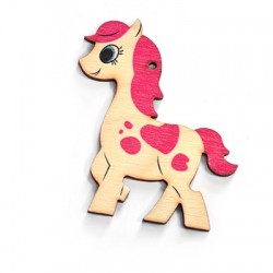 Wooden Pendant Pony 48x70mm