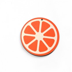 Ξύλινο Μοτίφ Στρογγυλό Πορτοκάλι 50mm