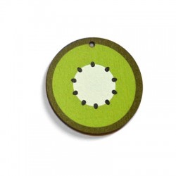 Wooden Pendant Round Kiwi 40mm