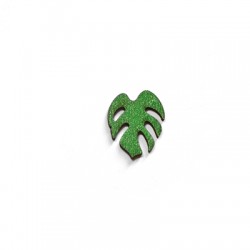Wooden Painted Tropical Leaf 14x18mm