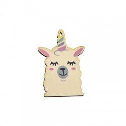 Wooden Pendant Unicorn 35x50mm