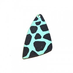 Wooden Pendant Triangle Animal Print 35x54mm