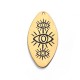 Wooden Pendant Oval with Eyes 32x60mm