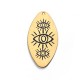 Wooden Pendant Oval with Eyes 32x60mm