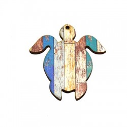 Wooden Pendant Turtle 55x60mm