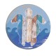 Sottobicchiere di Legno Quadrato con Tartaruga Marina dipinta 80mm