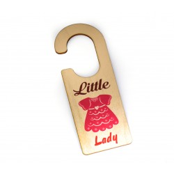 Wooden Door Hanger 'Little Lady' 55x159mm
