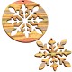 Wooden Lucky Pendant Round w/Snowflake 75mm & 60mm(2pcs/Set)
