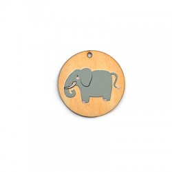 Ξύλινο Μοτίφ Στρογγυλό Ελέφαντας 35mm