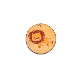 Ξύλινο Μοτίφ Στρογγυλό Λιοντάρι 35mm