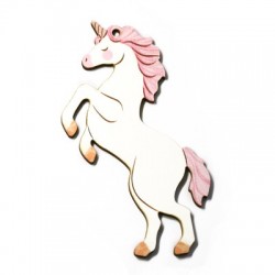 Wooden Pendant Unicorn 58x81mm