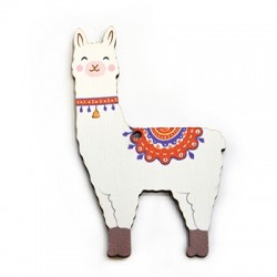 Wooden Pendant Lama 51x85mm