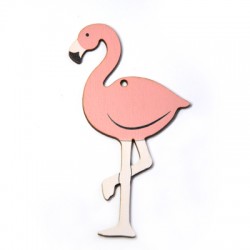 Wooden Pendant Flamingo 50x90mm