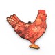 Wooden Pendant Chicken 56x55mm  (NOT FOR SALE IN PORTUGAL)
