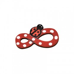 Wooden Connector Infinity Ladybug 22x12mm