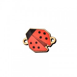 Wooden Connector Ladybug 20x16mm