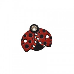 Wooden Connector Ladybug w/ Strass 16x14mm